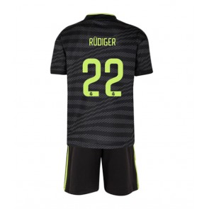 Real Madrid Antonio Rudiger #22 kläder Barn 2022-23 Tredje Tröja Kortärmad (+ korta byxor)